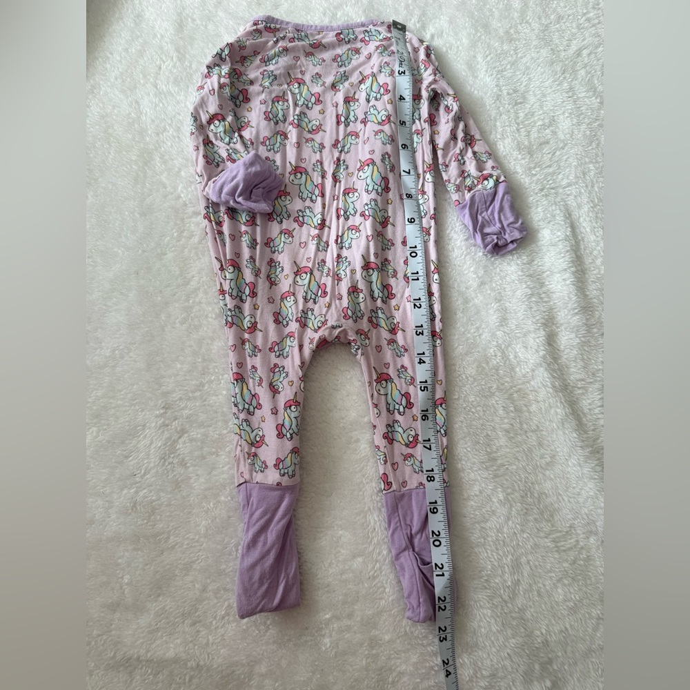 6-9month Bamboo unicorn Purple Kids One Piece Pajama - Picture 4 of 5
